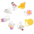 thumbnail image 3 of SWETRACE 8Pcs Assorted Color Reusable Silicone Straw Caps Splashing Proof for Gatherings, 3 of 8