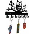 thumbnail image 5 of HELLOYOUNG TIKI Metal Wall Art, Art of Murals Owl Key Holder with Hooks, Large Iron Wall Decor for Entryway, Rustic Farmhouse Coat Rack for Hallway, 10.6x6.15 Inch, 5 of 11