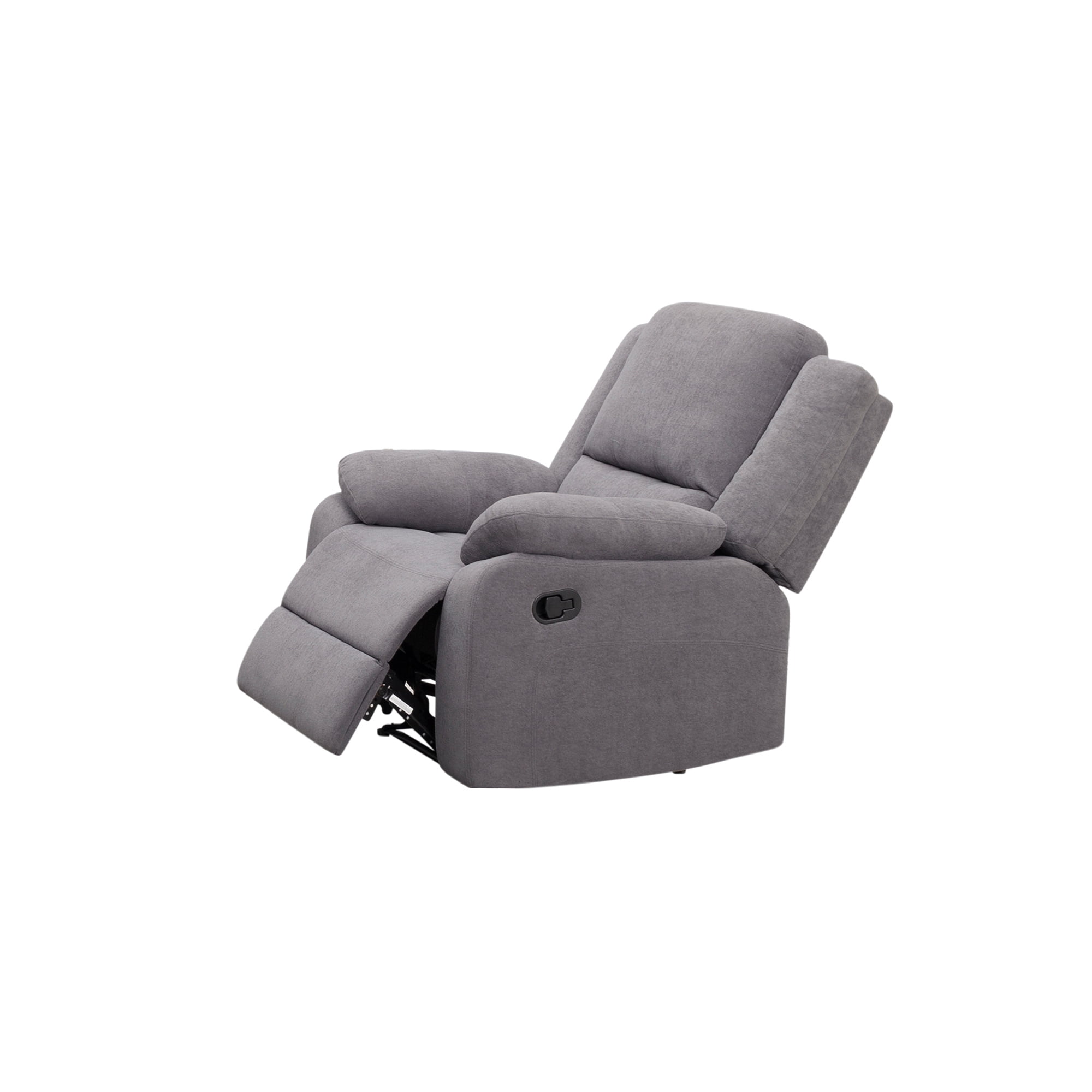 Grey Reclining Armchair - Modern Microfiber Single Recliner Chair