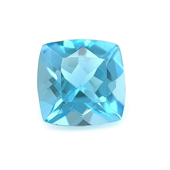 Certified Natural 1.75 Carat Swiss Blue Topaz Cushion Shape Mixed Cut 7x7 mm Loose Gemstone December Birthstone