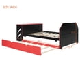 thumbnail image 2 of Harper & Bright Designs Full Size Daybed with Trundle, Gaming Bed with Desk and USB Port for Student Dorms Guest Rooms, Red, 2 of 16