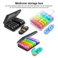 thumbnail image 3 of Qarigey Caja de pastillas semanal, caja de pastillas diarias de 7 días, organizador de almacenamiento de suplementos, contenedor de plástico Ayudas para vestirse con gancho de botón Tipo 2, 3 of 6