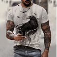 thumbnail image 1 of T-shirt Imprimé Animal Intéressant pour Hommes Col Rond Manches Courtes Style Hip-hop Décontracté Vêtements de Rue Harajuku Été, 1 of 5