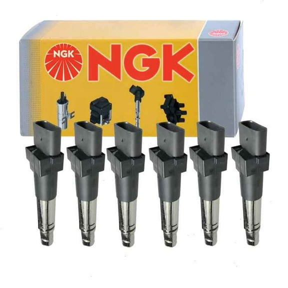 6 pc NGK Ignition Coils compatible with Volkswagen R32 3.2L V6 2004-2008