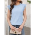 thumbnail image 4 of Blusa de Encaje con Cuello Alto para Mujer L Azul, 4 of 7