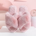thumbnail image 2 of Women Winter Warm Home Slippers Cute Cross Plush Indoor Shoes Ladies Slippers Shoes, 2 of 3