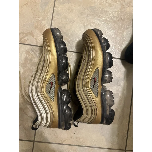 Ni - ke Ni - ke Air Max Vapormax 97 “Metallic Gold” Gold Red Black Size 8.5 Men