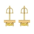 thumbnail image 4 of 2.24 ct Screw-Back Stud Earrings for Women | 5.5mm Princess Cut Simulated Yellow Diamond | 18K Yellow Gold, 4 of 5