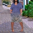 thumbnail image 2 of asddcavvf Robes pour Femmes Grande Taille Imprimé Floral Col en V Confortable Robe Ample Courte Sle, 2 of 6