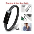 thumbnail image 2 of Bracelet Cable USB A To USB C Type C Data Charging Cord For IPhone 15 15Pro 15Promax Samsung Xiaomi Fast Charging Short Cables Black 22.5cm USB to iPhone, 2 of 5