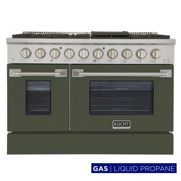 48 in. 6.7 cu. ft. Propane Gas Range with Convection Oven in Olive Green