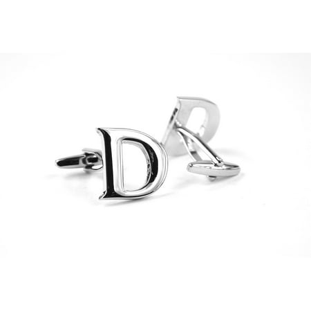Moda Di Raza - Men's Personalized Silver Initial Cufflinks - Letter