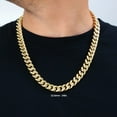 thumbnail image 2 of Nuragold 10k Real Yellow Gold Miami Cuban Lightweight Link 12.6mm Thick Chain Necklace (20"-30") Italian Jewelry for Men, 2 of 8