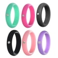 thumbnail image 4 of 6 piezas multicolor unisex deportes cristal silicona goma flexible boda Zulema  Anillo de silicona, 4 of 8