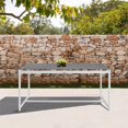 thumbnail image 2 of Crown Table à Manger d'Extérieur en Aluminium Blanc et Teck avec Dessus en Pierre, 2 of 7