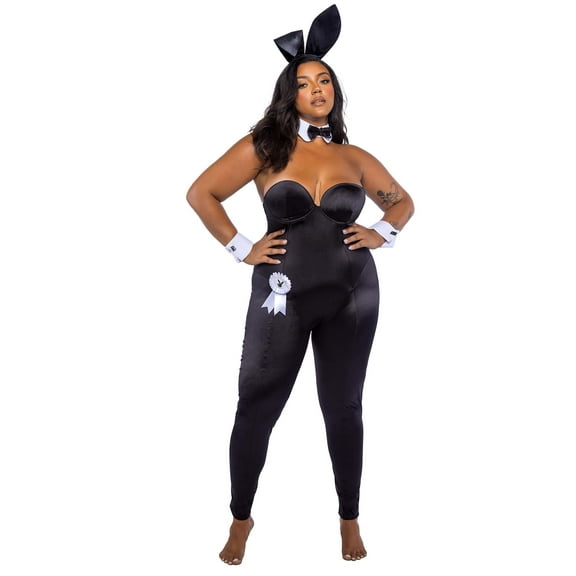 Plus Black Playboy Bunny Classic Playmate Costume for Women