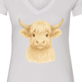 thumbnail image 4 of Inktastic Adorable Highland Cow Charm Women's V-Neck T-Shirt, 4 of 5