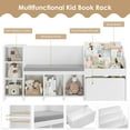 thumbnail image 4 of Homfa Kids Bookshelf with Reading Nook, 6 Shelf Bookcase with 1 Wood Toy Bin with 3 Tier Book Rack for Children Kidsroom, 4 of 7