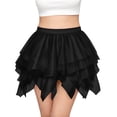 thumbnail image 5 of Mifsaly Layered Tulle Skirts for Women Asymmetrical Hem High Waist Mini Skirt Evening Party Dancewear Fashion Summer Clothes S, 5 of 5
