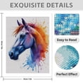 thumbnail image 3 of Diamond Art Kits for Adults - 5d Iridescent Horse Vibrant Colors Diamond Painting for Adults, Diamond Art for Adults Beginners, Diamond Painting Kits for Adults for Home Wall Decor, 3 of 7