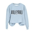 thumbnail image 4 of Gnurob Game Day Women Crewneck Sweatshirts Volleyball mom Letter Print Pullover Long Sleeves Tops Casual Dropped Shoulder Blouse Ladies Fall Fashion ClothesClearance Saving,Light Blue,Small, 4 of 4