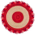 thumbnail image 2 of SAFAVIEH Cape Cod Susan Striped Area Rug, Red/Natural, 5' x 5' Round, 2 of 8