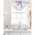 thumbnail image 4 of Waterfall Valances for Windows, Purple Ombre Botanical Kitchen Sheer Valance Curtains, Watercolor Country Pastoral Leaf Rod Pocket Elegant Swag Valances for Living Room Bedroom, 47.2"x38.5", 3 Panel, 4 of 8