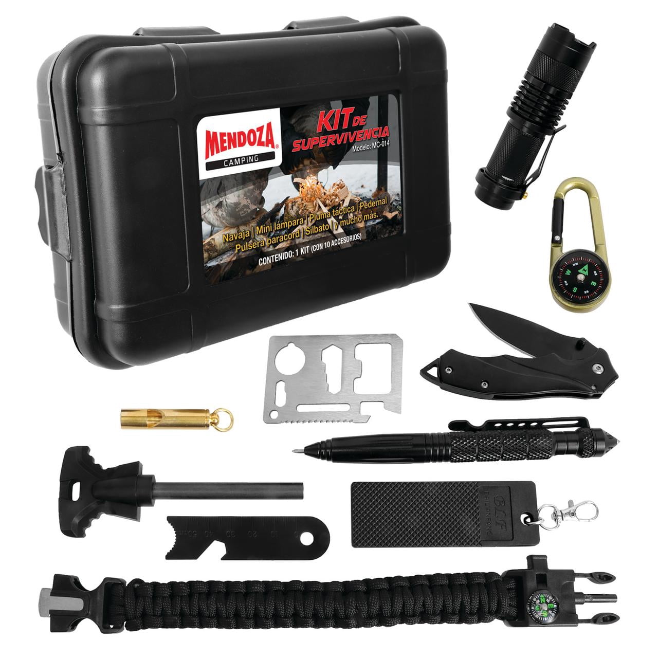 Forte kits de survie en paracorde noire pour les possibilités