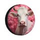 thumbnail image 1 of Fotbe Flower White Cow Funda de Llanta de Repuesto con Estampado, Engrosada, Ajuste Universal para Jeep, Remolque, RV, SUV, Camión-17 inch, 1 of 6