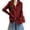 Red, variant on Women's Zip Up Sweater Ultra Soft Knitted Ribbed Long Sleeve Polo V Neck Cardigan Slim Fit Fall Open Front Outerwear