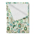 thumbnail image 2 of Retro Soft Flannel Fleece Throw Blanket, Joy of Nature Coming Alive in Spring Pastel Colored Flowers, Cozy Plush for Indoor and Outdoor Use, 50" x 60", Mint Green Sky Blue, by Ambesonne, 2 of 5