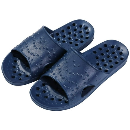 

Litfun Shower Shoes for Women Men Quick Drying Non Slip Bath Slippers Shower Sandals with Drain Holes Navy Blue