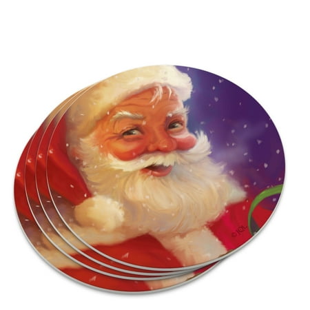 

Christmas Holiday Santa Snow Flurries Novelty Coaster Set