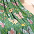 thumbnail image 3 of Cartoon Butterfly Flower Leaf Green Pattern Blanket,Comfortable Soft Flannel Throw Blanket,All Season,Warm Lightweight Blankets for Sofa Bed Couch Living Room Chair,30"x40", 3 of 4