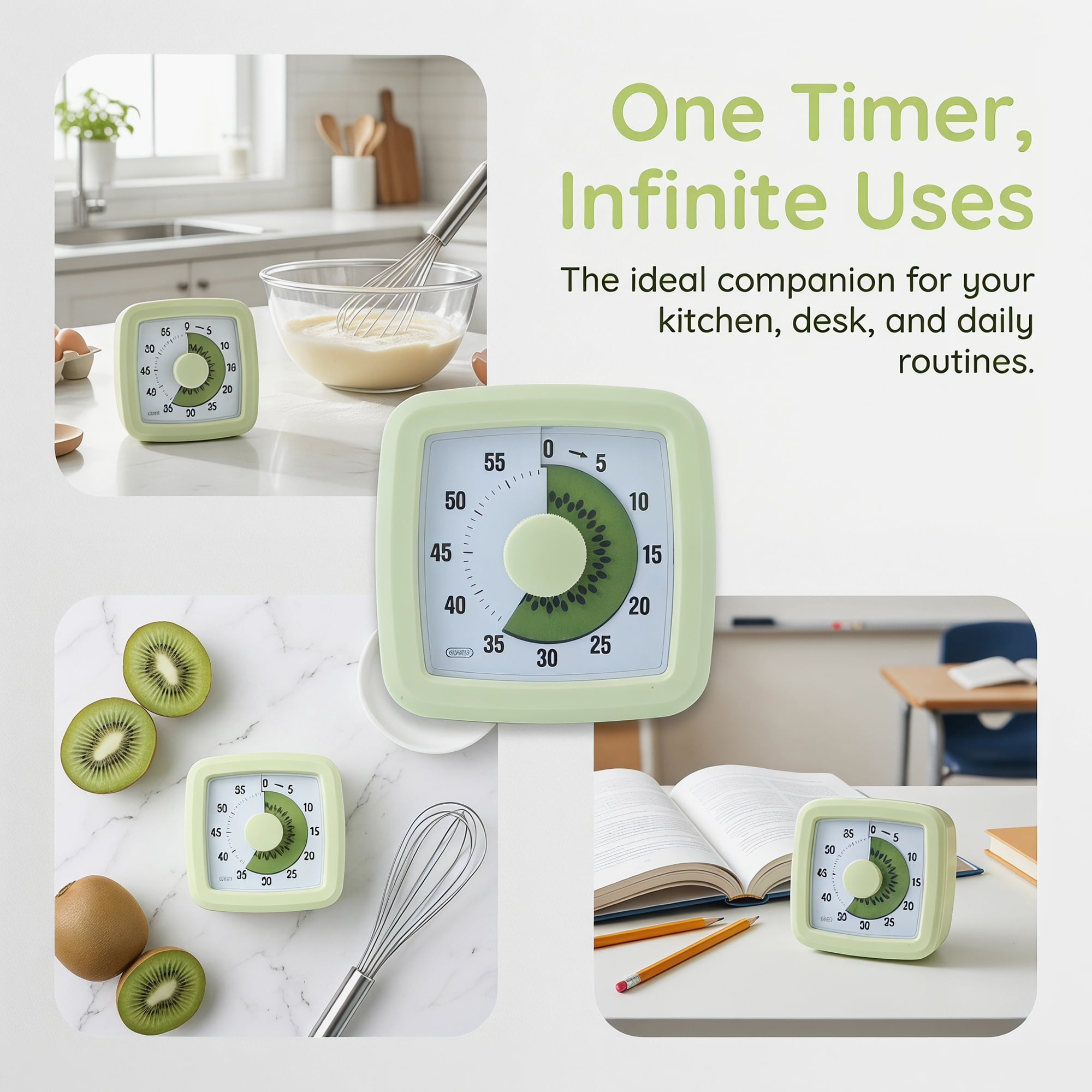 Unique Bargains 60 Minute Digital Visual Timer with Loud Alarm for Studying Green A