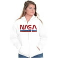 thumbnail image 3 of Retro Classic Space NASA Worm Logo Zip Up Hoodie Men's Women's Brisco Brands X, 3 of 6