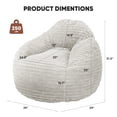 thumbnail image 2 of edx Bean Bag Chair Lounger Chair, Cozy Beanbag Sofa with Removable Fabric Cover for Living Room Bedroom College Dorm, 3.2 ft Taupe, 2 of 7