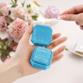 thumbnail image 5 of REGALWOVEN Velvet Ring Box for Wedding, Ceremony, Double Jewelry Ring Box Storage Ring Holder Box Peacock Blue 5*5*4cm, 5 of 7
