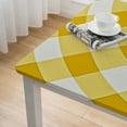 thumbnail image 4 of nygtbtfer Tablecloths Rectangle Dining Table Cloth Sweet Honney Daisy Flower Yellow Plaid Oil Proof Spill-Proof Table Cover Floral ,Washable Tablecloth for Indoor Outdoor, 4 of 7