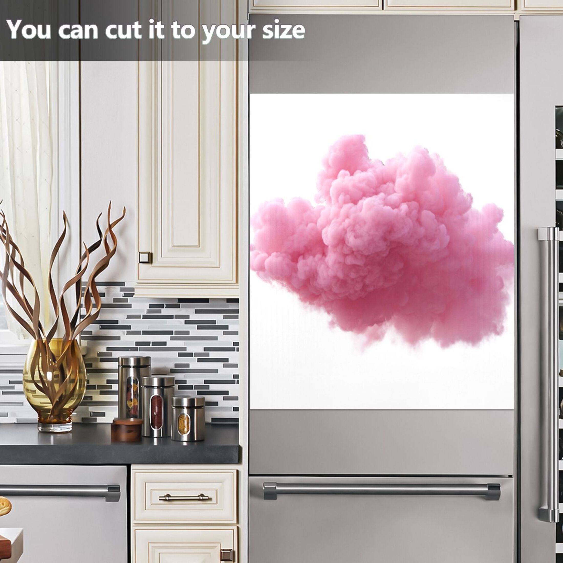 IAUYY Magnetic decorative sticker - 23x26 Inch PVC Refrigerator Decorative Cover, Removable DIY Art for Kitchen Appliances Clouds