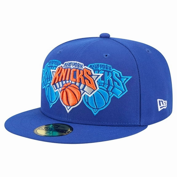 Men's New Era Blue New York Knicks Tri-Hit 59Fifty Fitted Hat
