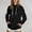 Black, variant on Everyday Wear High Collar Hoodie for Women with Front Pockets Casual Luxe Knit Top for Daily White L