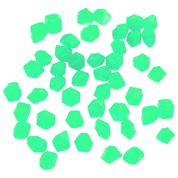 Glow in the Dark Pebbles, Cyan Diamond Shape, 300 Count Luminous Decorative Stones, for Garden Pathways Flower Beds Vase Fillers Aquarium Landscaping and Outdoor Yard Decor