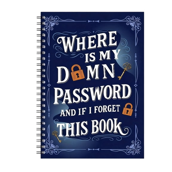 Creative Spiral Notebook Password Lock Journal Blue - Portable Password Lock Journal with Lined Pages, Multi-Functional Password Lock Journal Secure Cover, Personal Writing Spiral Notebook