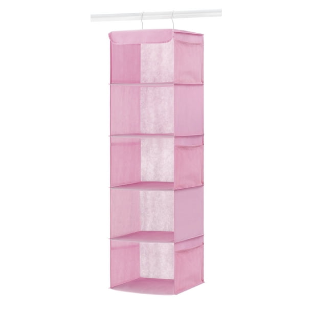 Whitmor 5 Shelf Hanging Sweater Accessory Bag Closet Hanging Organizer Pink 11 5 X 12 0 X 42 0 Walmart Com Walmart Com