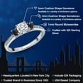 thumbnail image 2 of Gem Stone King 925 Sterling Silver Cushion White Moissanite and Black Onyx 3 Stone Engagement Ring for Women (0.96 Cttw, Gemstone Birthstone, Size 8), 2 of 6