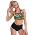 thumbnail image 3 of My Singing Monsters Plant Island Women's Sports Bras Racerback Padded Workout Slimming Tank Tops Camisole Yoga Vest Activewear Fitness Running Crop Top, 3 of 6