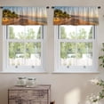 thumbnail image 2 of LALILO Kitchen Curtain Valance Long Tail Sand Bar Beach With Rod Pocket Window Curtain 52"x 18" Set of 2, 2 of 7