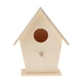 thumbnail image 2 of XISAOK Wooden Bird House for Outside to Paint Handmade Nest Birdhouse with Perch, 2 of 10