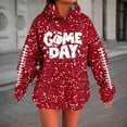 thumbnail image 2 of Women Casual Hoodie Women's Sweatshirt Dress Women's Fashion Hoodie with Sparkly Print Long Sleeve Pullover Sweatshirt Casual Comfortable Hooded Crewneck Top for Daily Wear and Football Events Xl, 2 of 5